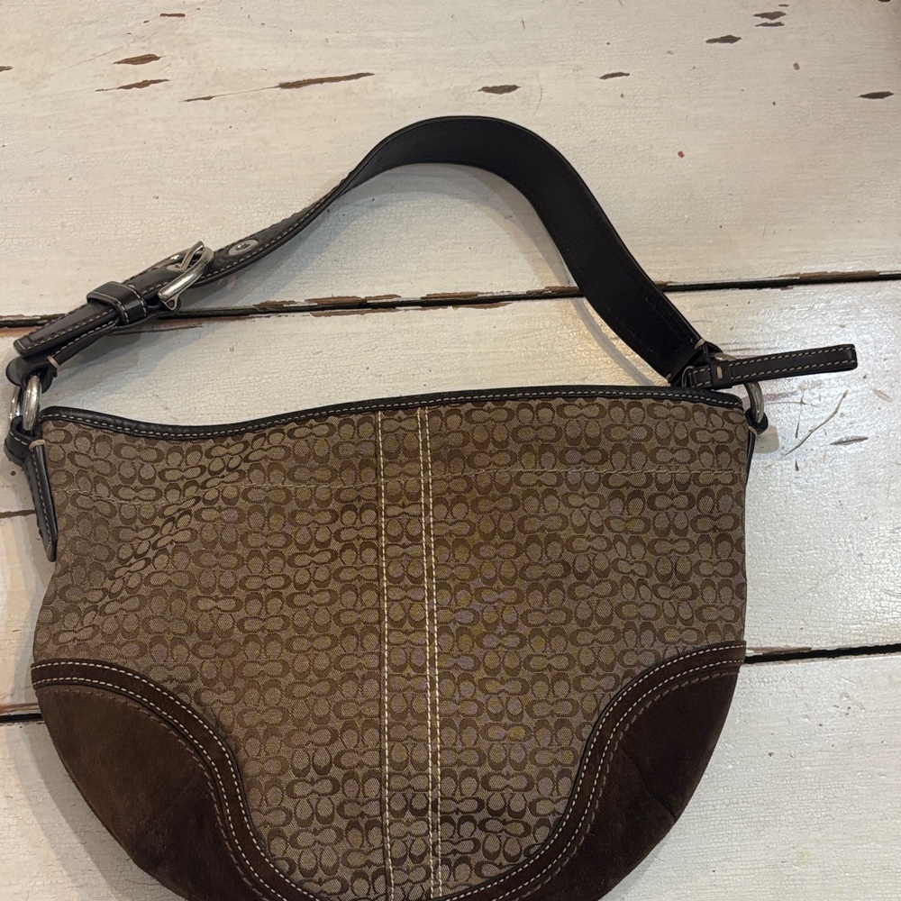 Coach Brown and Black Shoulder Bag